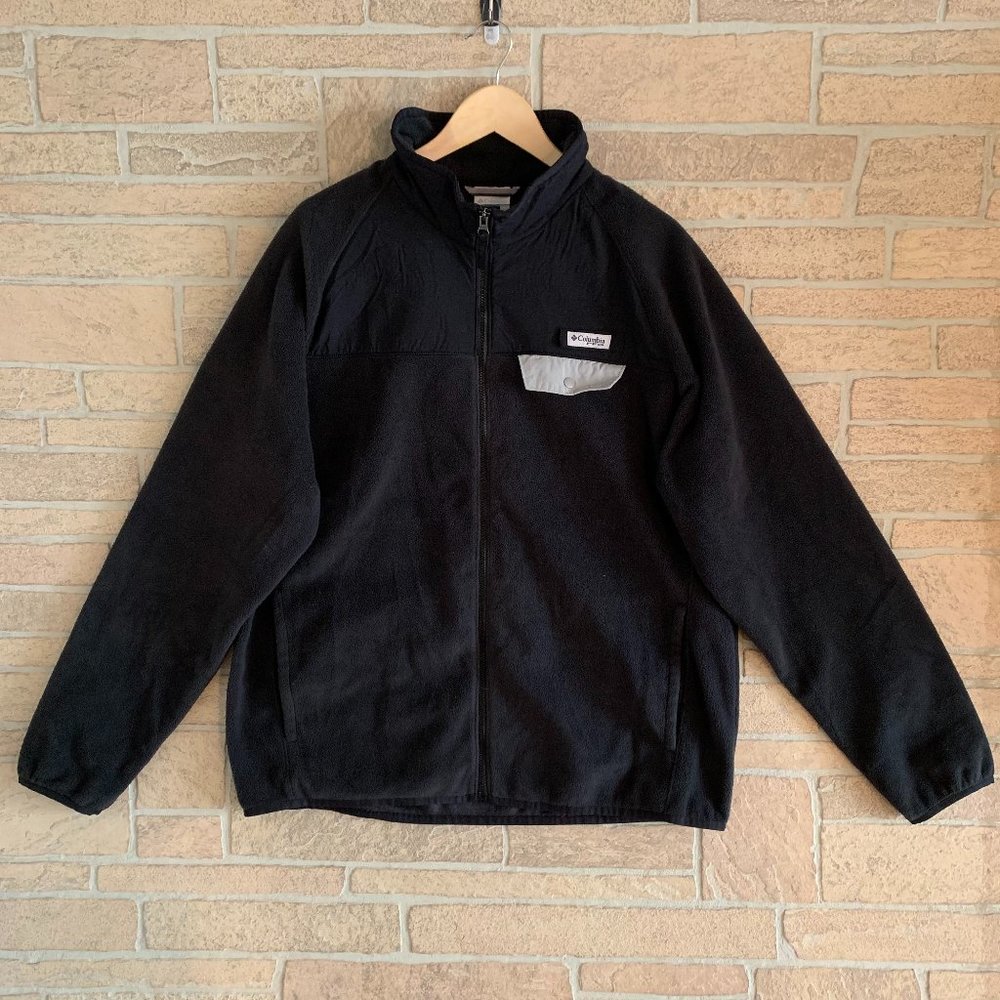 Columbia PFG Black Zip Up Fleece Jacket Sweater